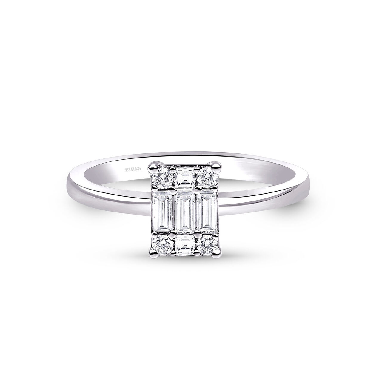 Birks Essentials White Gold Diamond Cluster Ring image number 0
